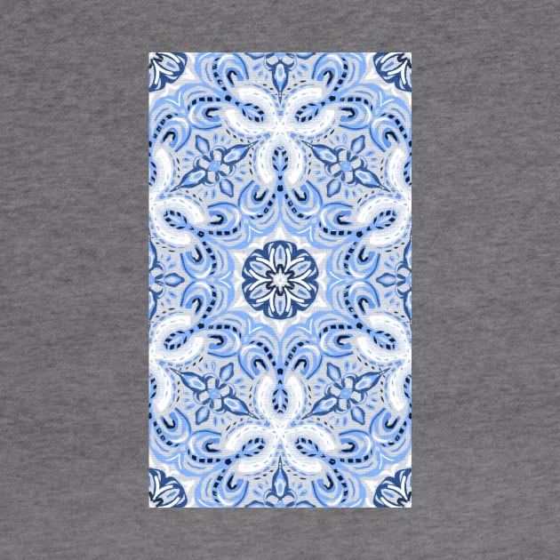 Periwinkle Blue Textured Boho Hex Pattern by micklyn